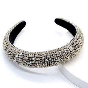 Clear Rhinestone Crystal Puff Headband